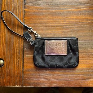 Coach black wristlet